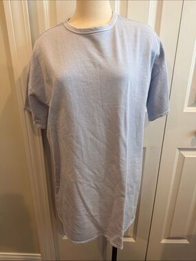 Oversized Light Blue Lightweight Sweatshirt Dress